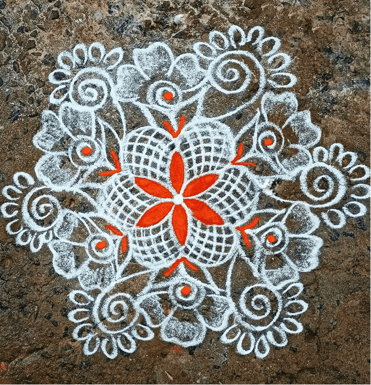 Slightly Vaishakha Purnima Vrat Rangoli