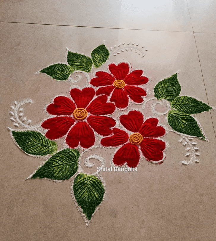 Elegant Valentines Day Rangoli