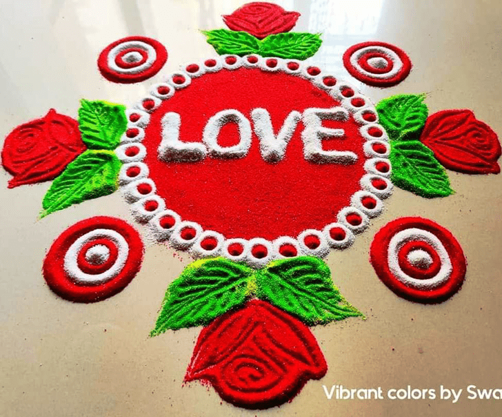 Fair Valentines Day Rangoli