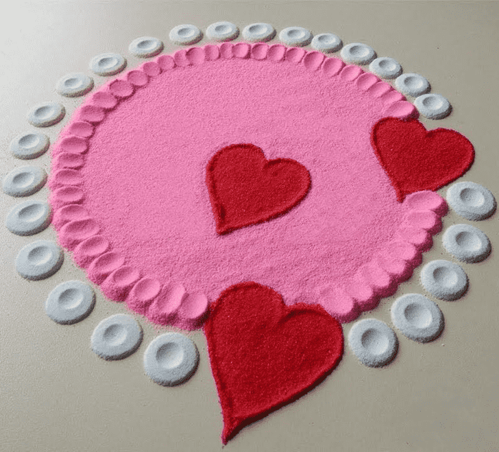 Fine Valentines Day Rangoli