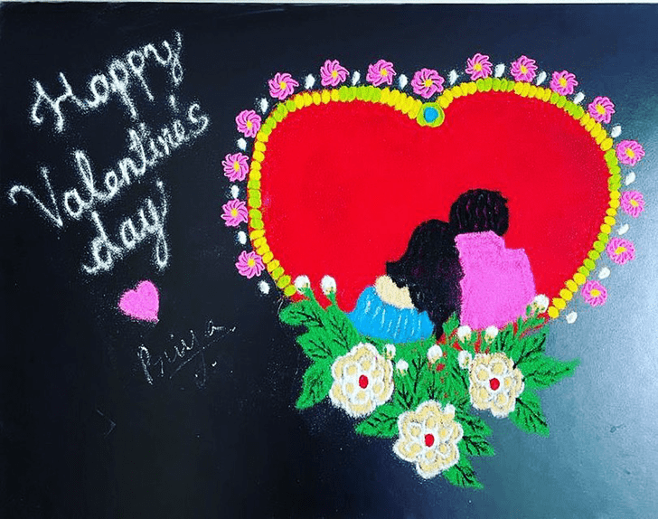 Gorgeous Valentines Day Rangoli