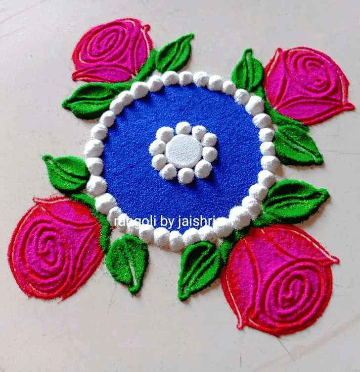 Lovely Valentines Day Rangoli Design