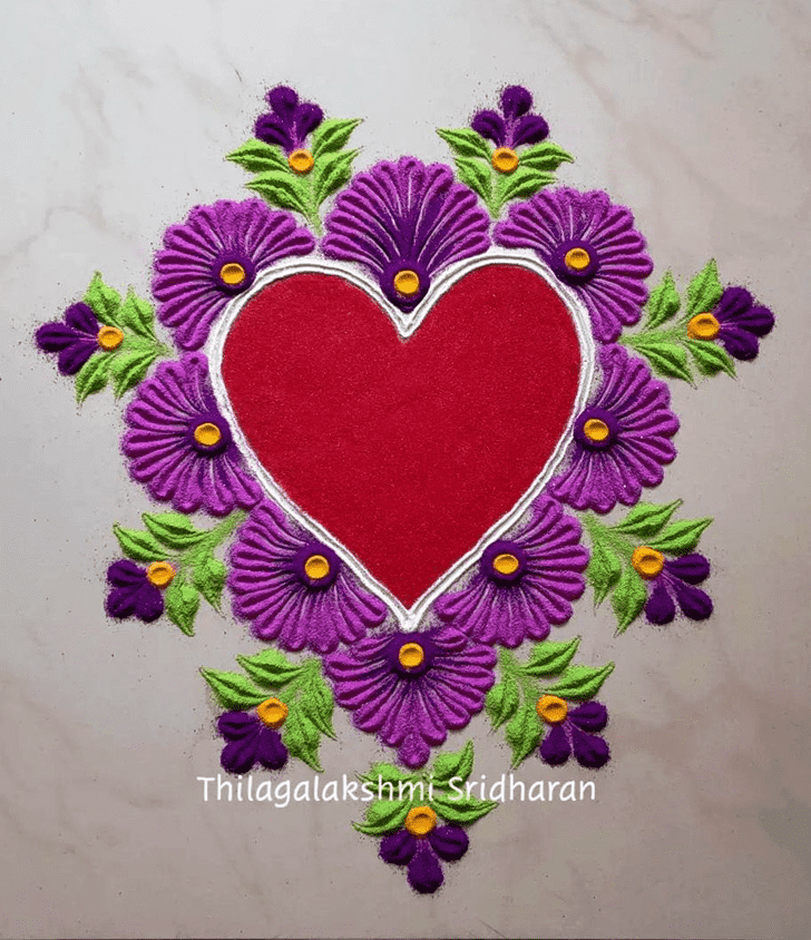 Magnetic Valentines Day Rangoli