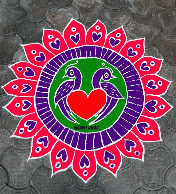 Marvelous Valentines Day Rangoli