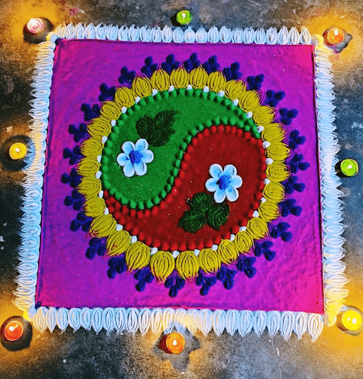 Pretty Valentines Day Rangoli