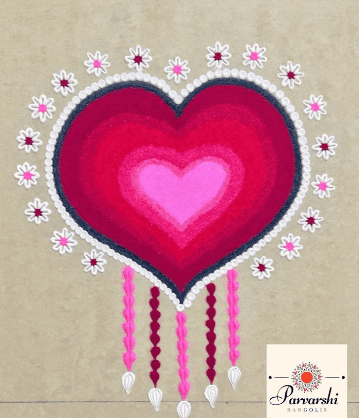 Resplendent Valentines Day Rangoli