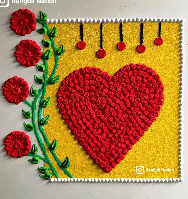 Splendid Valentines Day Rangoli