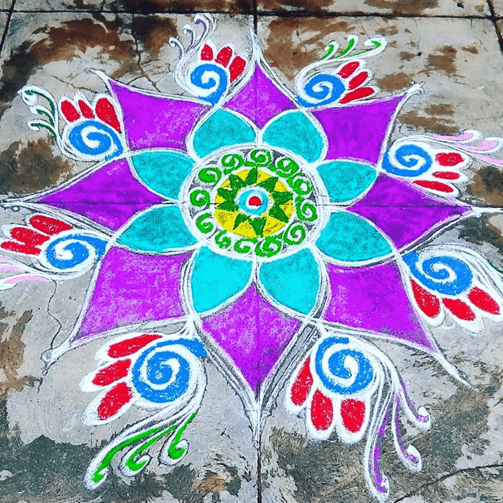 Comely Varalakshmi Pooja Rangoli