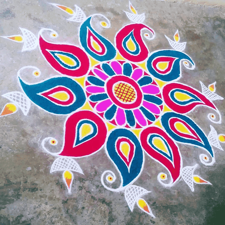 Dazzling Varalakshmi Pooja Rangoli