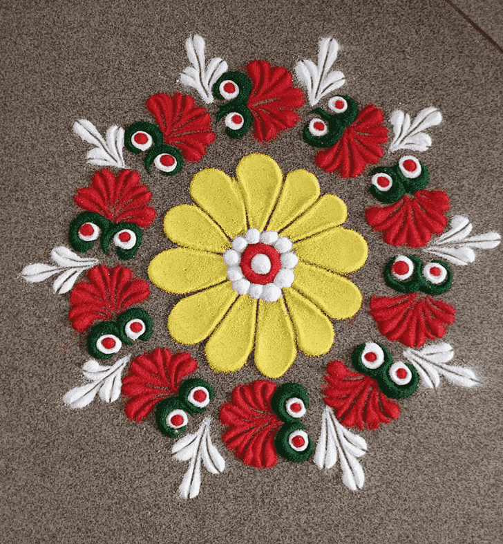 Comely Vasant Panchami Rangoli