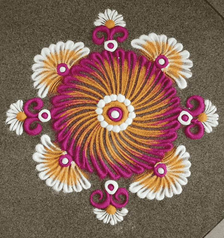 Dazzling Vasant Panchami Rangoli