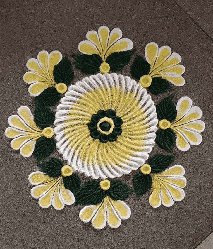 Elegant Vasant Panchami Rangoli