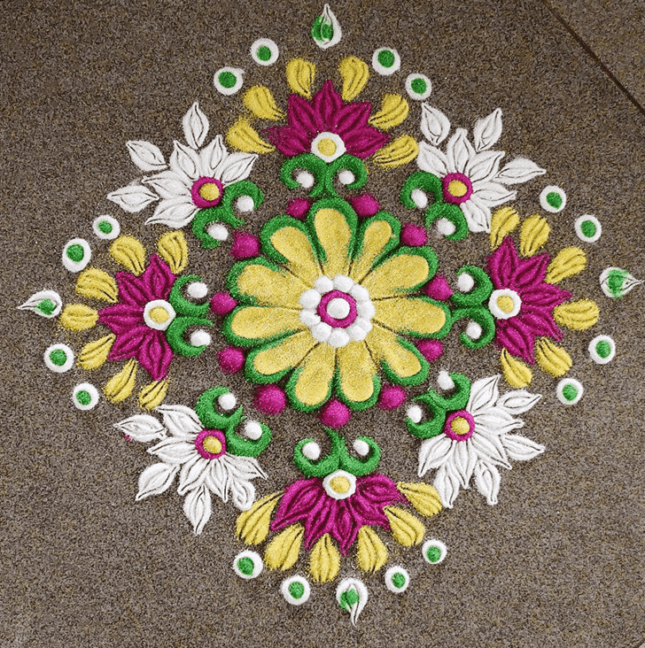 Enticing Vasant Panchami Rangoli