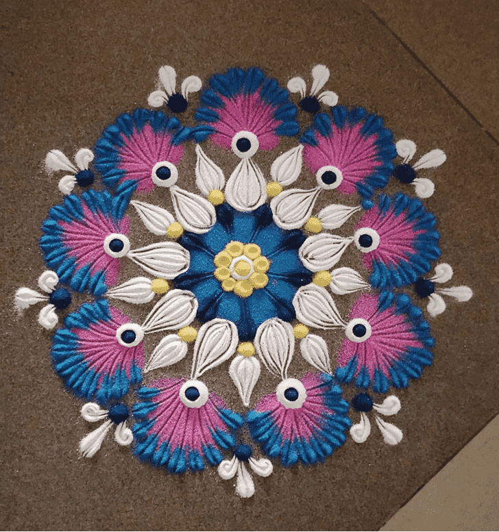 Excellent Vasant Panchami Rangoli