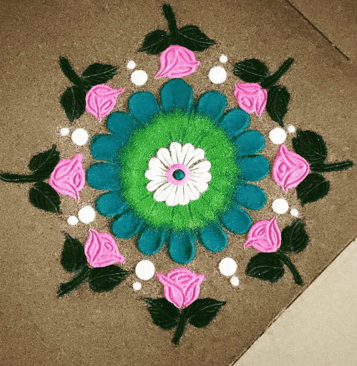 Fascinating Vasant Panchami Rangoli