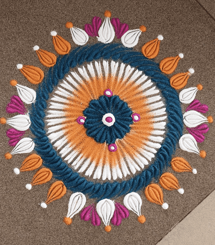 Fine Vasant Panchami Rangoli