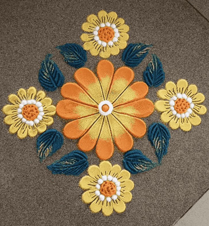 Graceful Vasant Panchami Rangoli