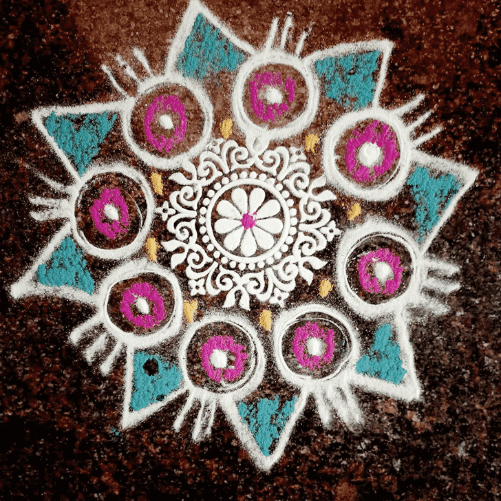 Magnificent Vasant Panchami Rangoli