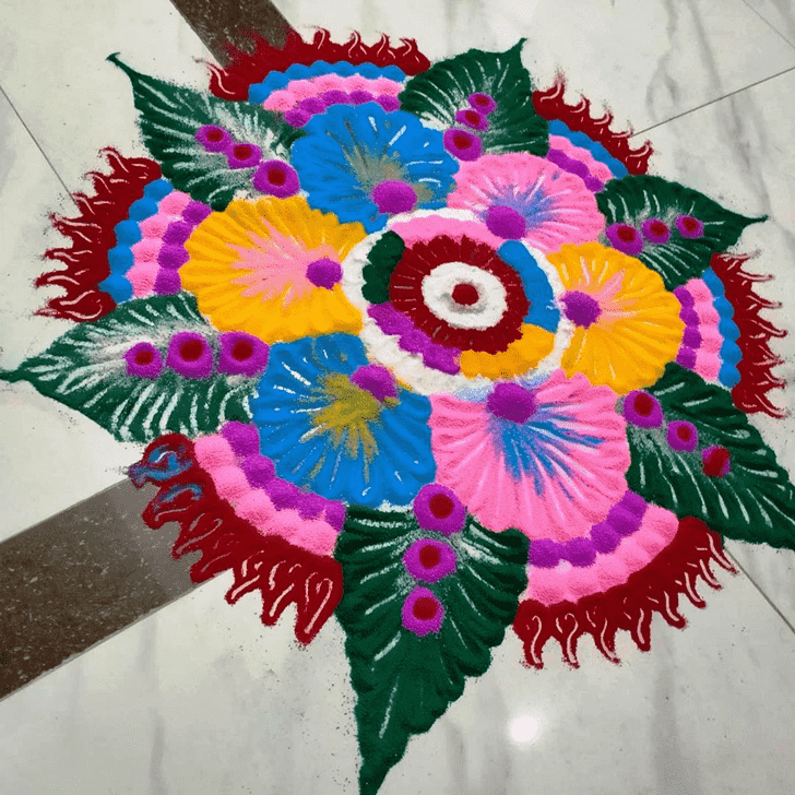 Pleasing Vasant Panchami Rangoli