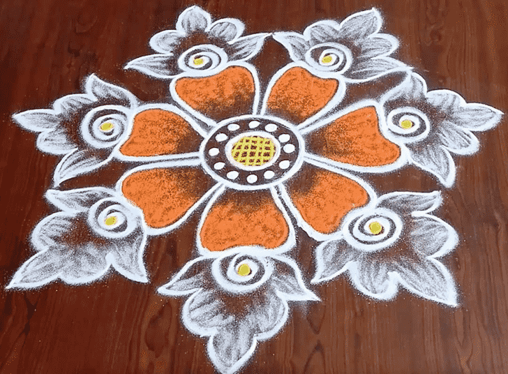 Shapely Vasant Panchami Rangoli