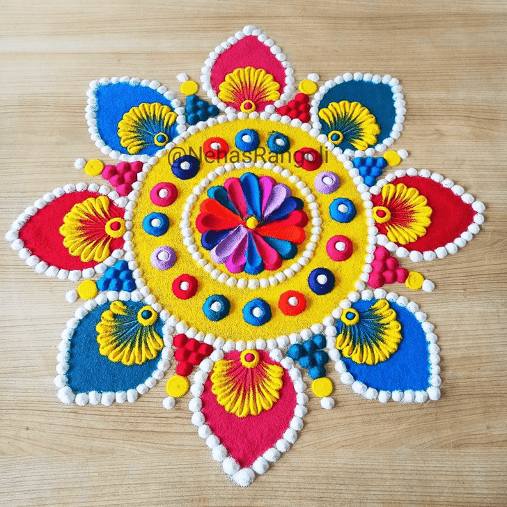 Superb Vasant Panchami Rangoli