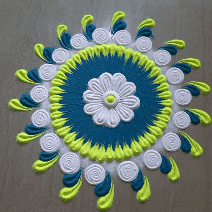 Wonderful Vasant Panchami Rangoli Design