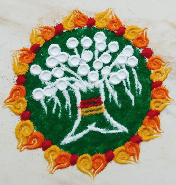 Dazzling Vat Purnima Rangoli