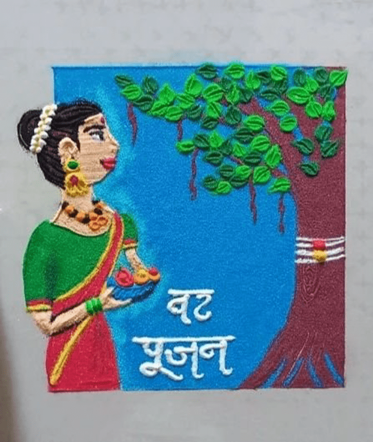 Exquisite Vat Purnima Rangoli