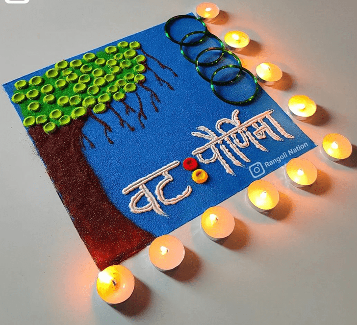 Fine Vat Purnima Rangoli