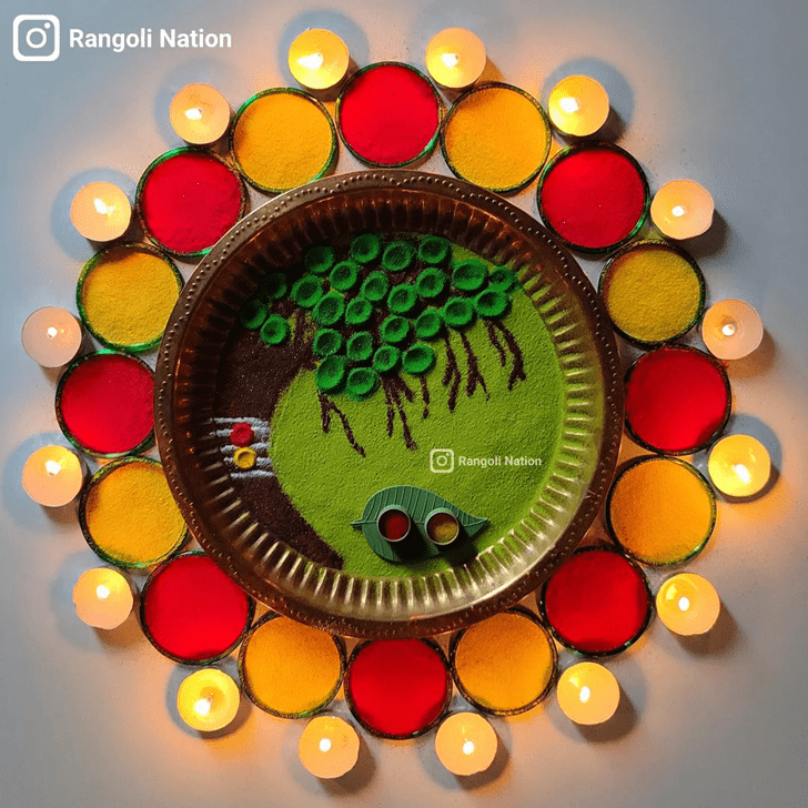 Good Looking Vat Purnima Rangoli