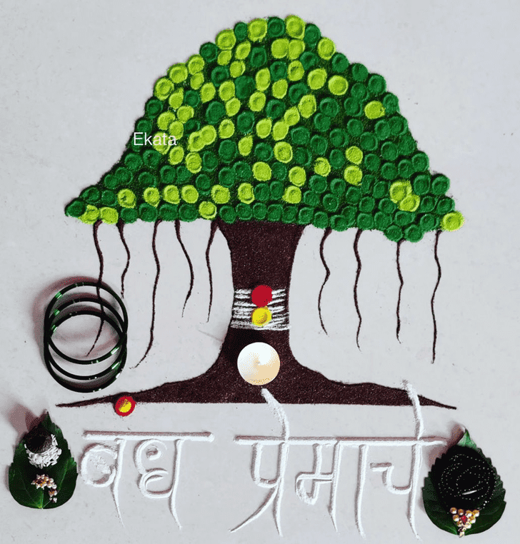 Magnificent Vat Purnima Rangoli