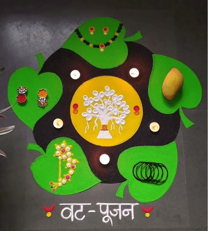 Pretty Vat Purnima Rangoli