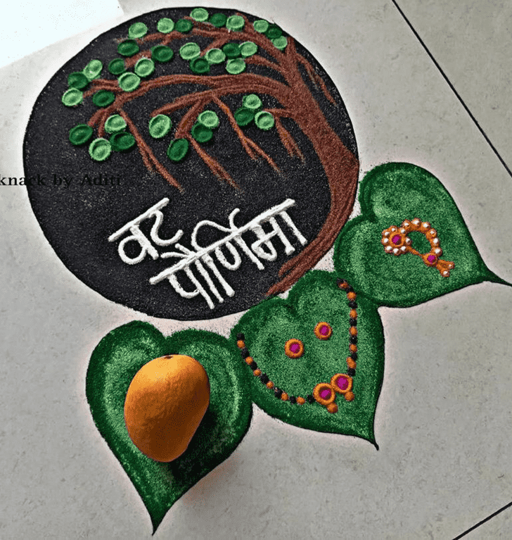 Wonderful Vat Purnima Rangoli Design