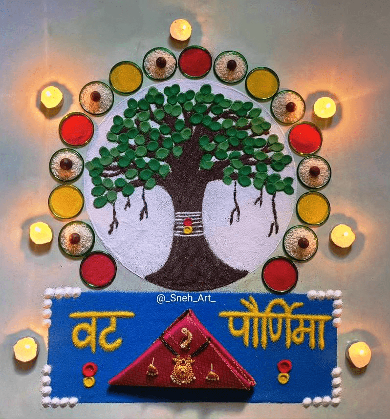 Fair Vat Savitri Purnima Rangoli