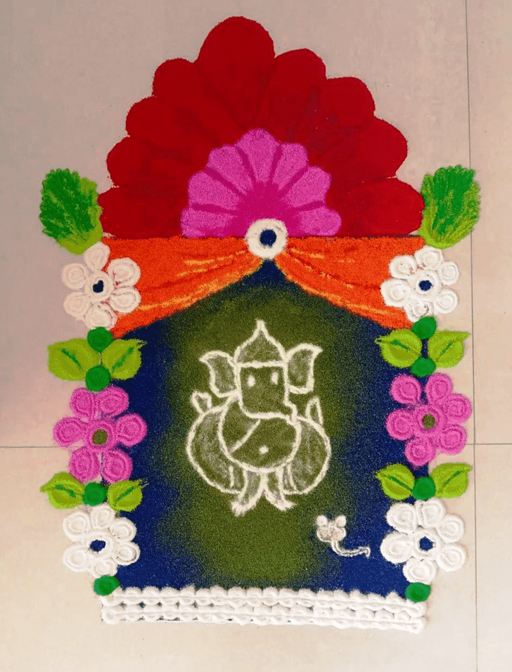 Comely Vighnaraja Rangoli