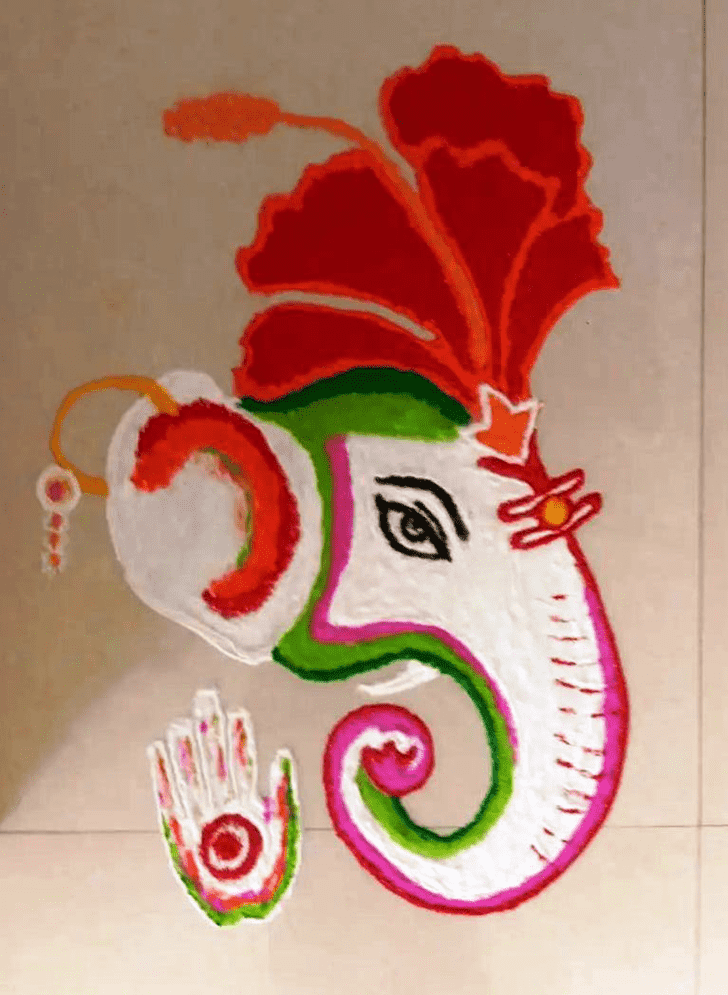 Hard Vighnaraja Rangoli