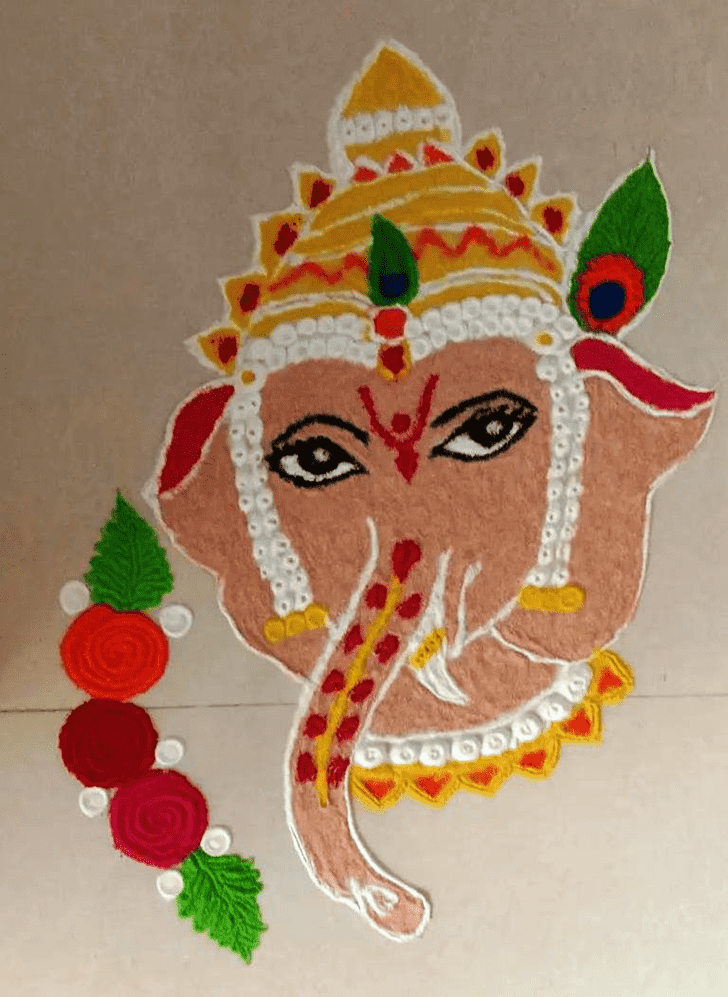 Dazzling Vighnaraja Rangoli