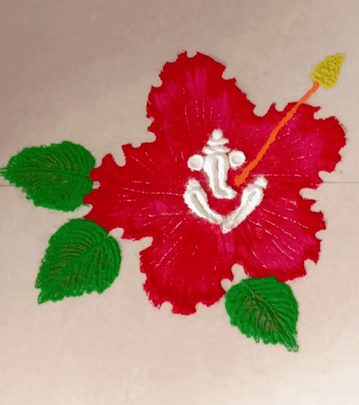 Delicate Vighnaraja Rangoli