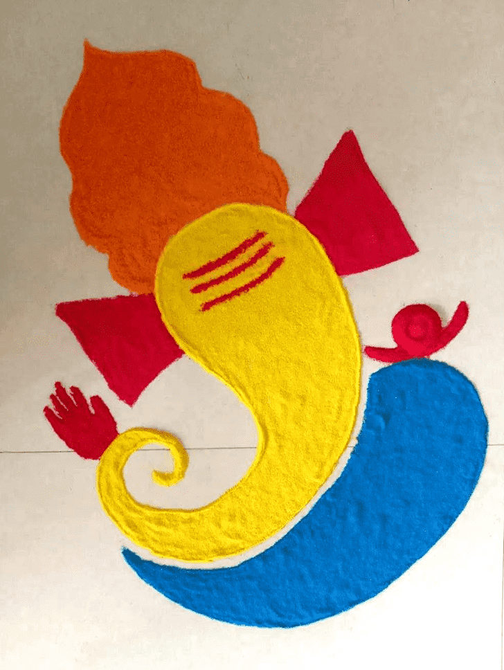 Elegant Vighnaraja Rangoli