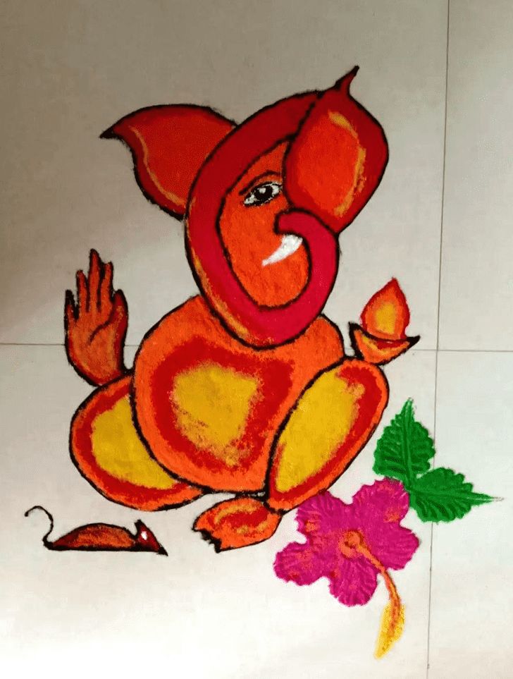 Enthralling Vighnaraja Rangoli