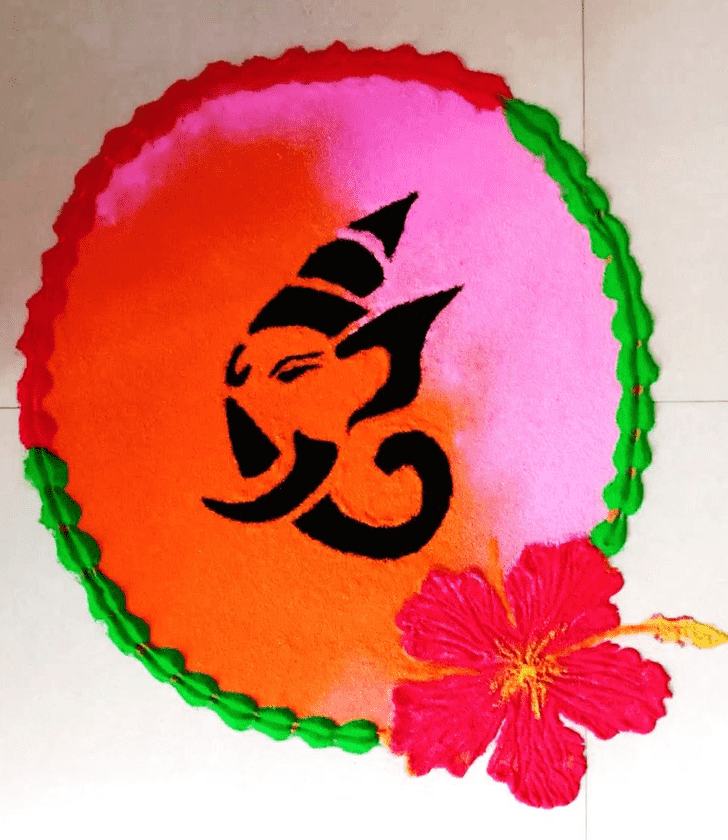 Enticing Vighnaraja Rangoli