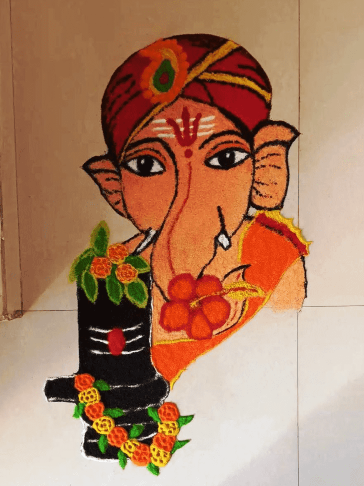 Fetching Vighnaraja Rangoli