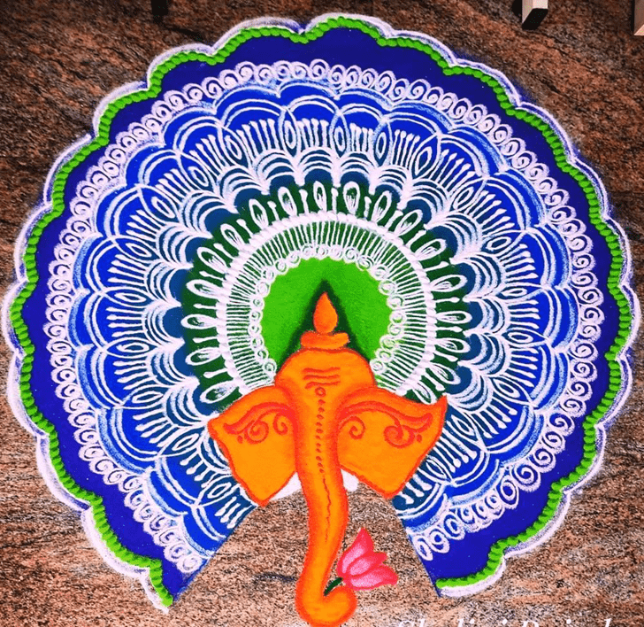 Good Looking Vighnaraja Rangoli