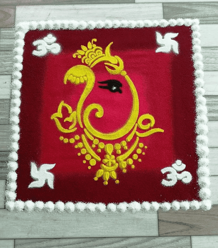 Marvelous Vighnaraja Rangoli