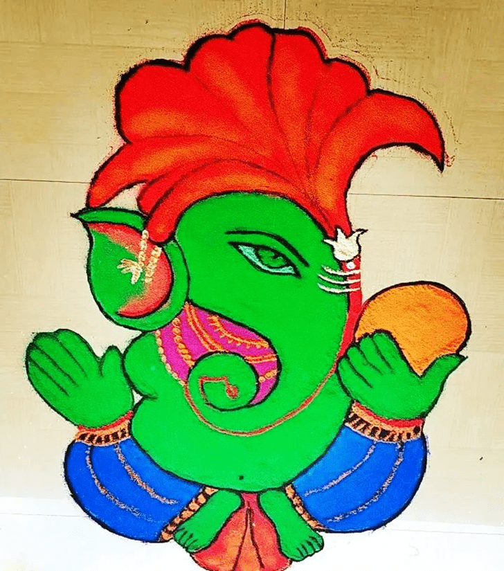 Pleasing Vighnaraja Rangoli