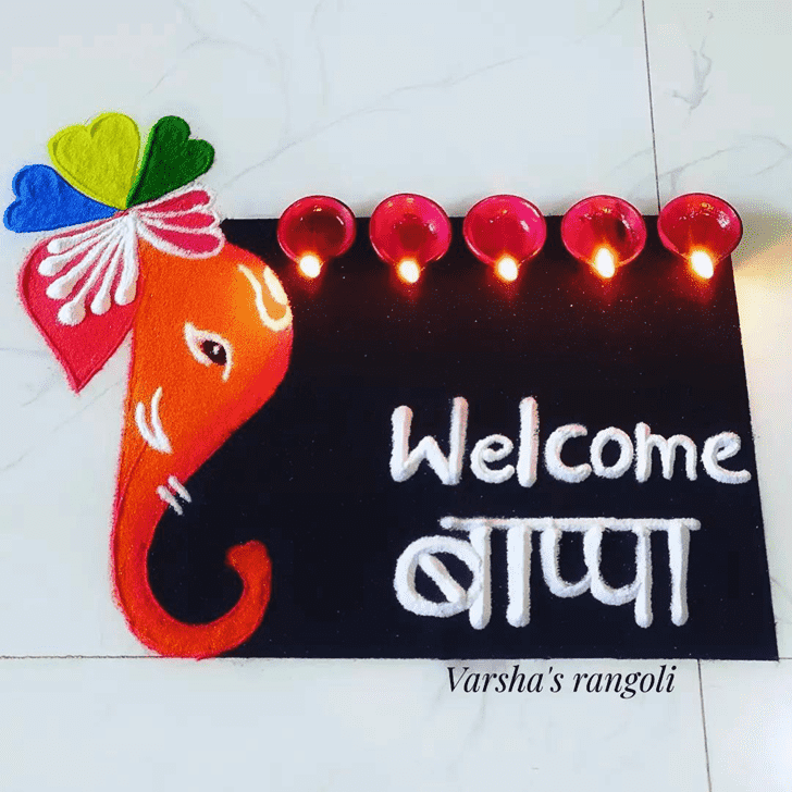 Pretty Vighnaraja Rangoli