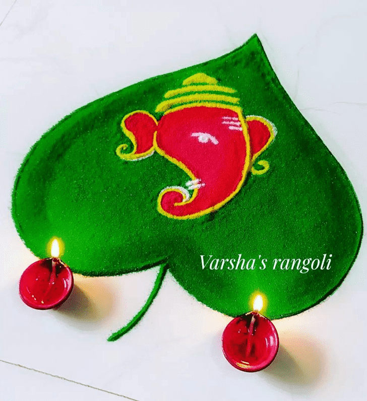 Ravishing Vighnaraja Rangoli