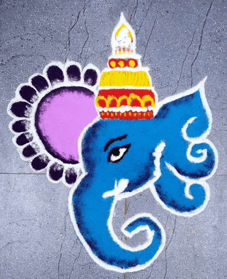 Shapely Vighnaraja Rangoli