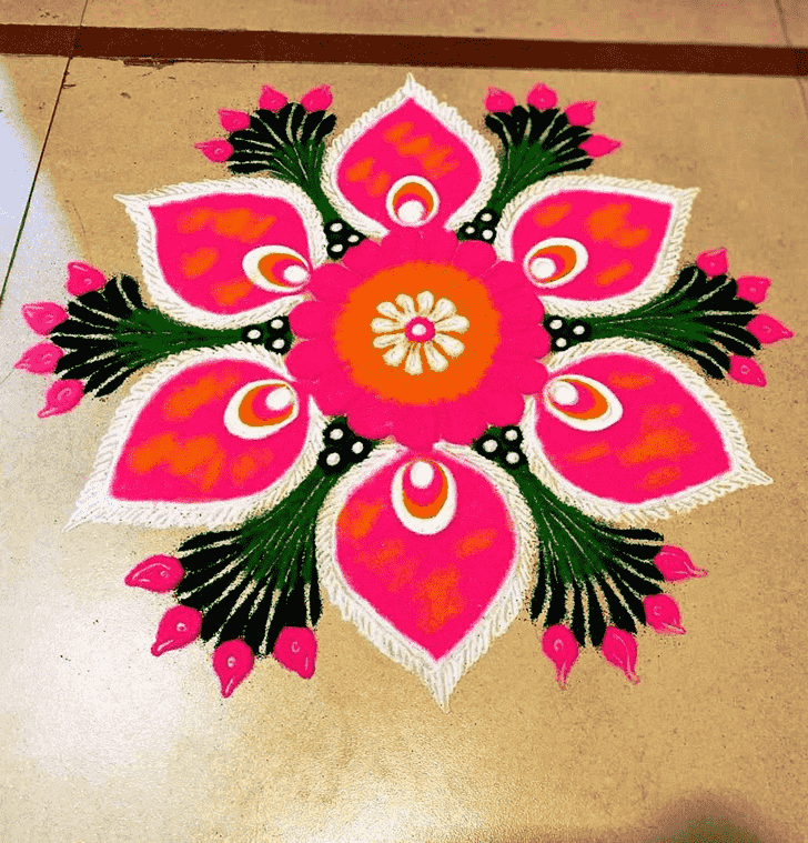 Comely Vishwakarma Puja Rangoli