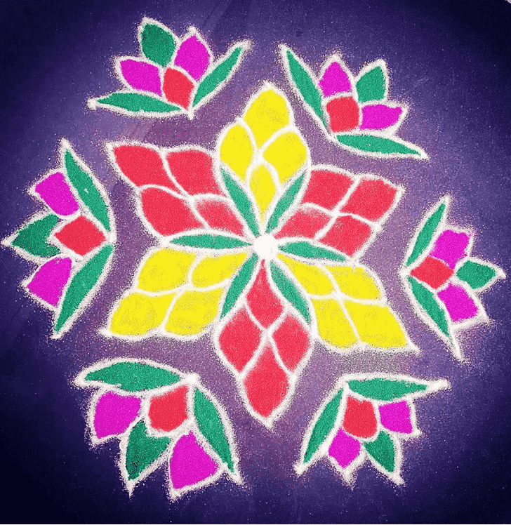 Dazzling Vishwakarma Puja Rangoli